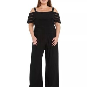R&M Richards Cold Shoulder Black Jumpsuit
